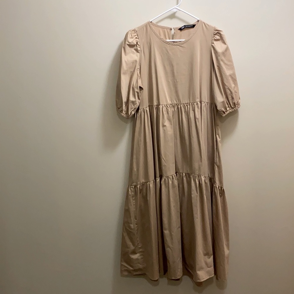 Zara Cotton Tiered Maxi Dress